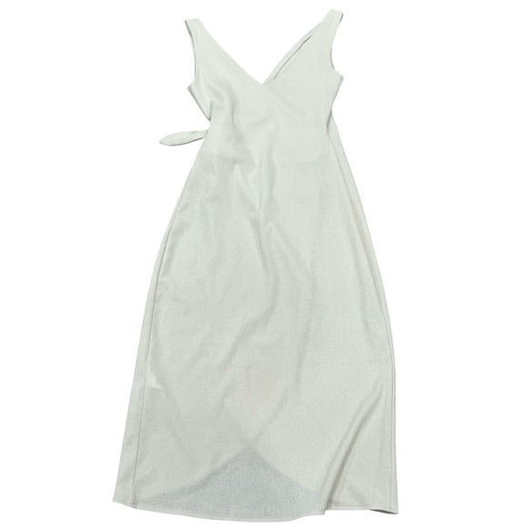 H&M Cream Midi Wrap Dress V-Neckline Old Money Boho Costal - Picture 5 of 7